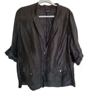 Lane Bryant Lightweight Linen Blend Roll Sleeve Jacket